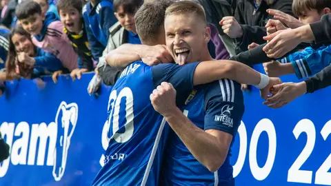 1-4-2024 Alemao, festeja uno de sus goles ante el Villarreal B 1-4-2024 Alemao, festeja uno de sus goles ante el Villarreal B