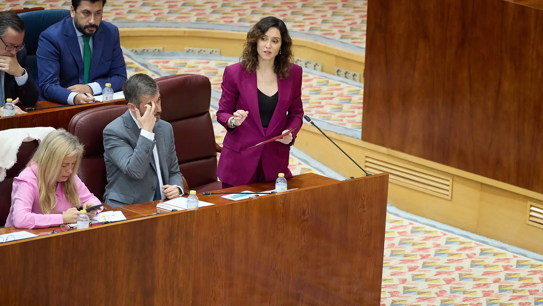 Isabel Díaz Ayuso durante una sesión en la Asamblea de Madrid 