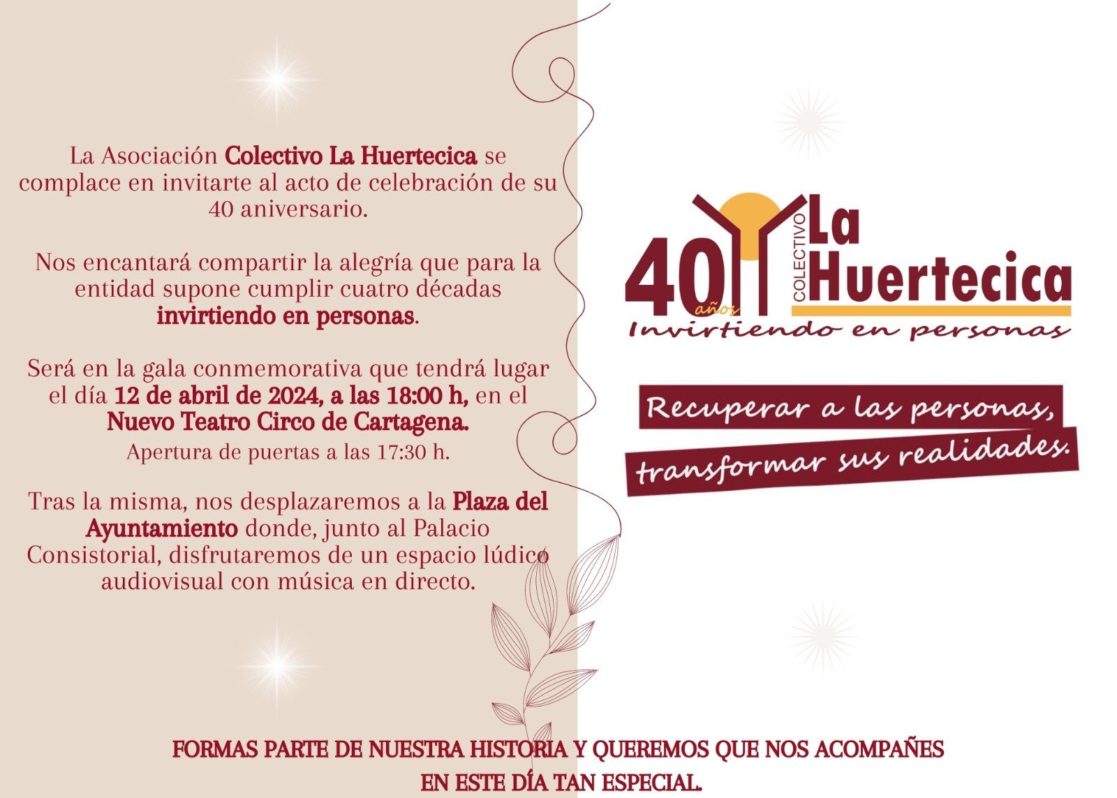 La Huertecica celebra su 40 Aniversario La Huertecica celebra su 40 Aniversario