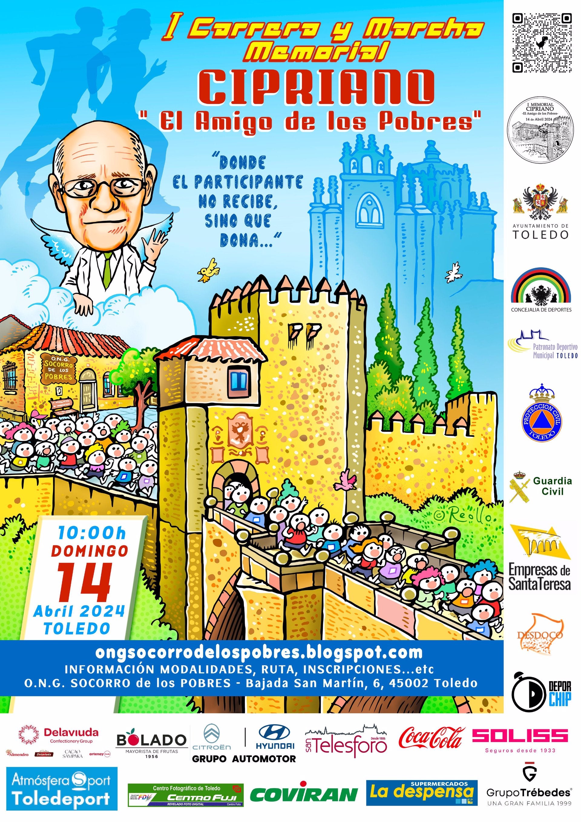 Socorro de los Pobres homenajeará a su fundador Cipriano con una carrera en Toledo para llenar su almacén de alimentos Socorro de los Pobres homenajeará a su fundador Cipriano con una carrera en Toledo para llenar su almacén de alimentos