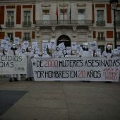 Una manifestación contra la violencia machista en la Puerta del Sol