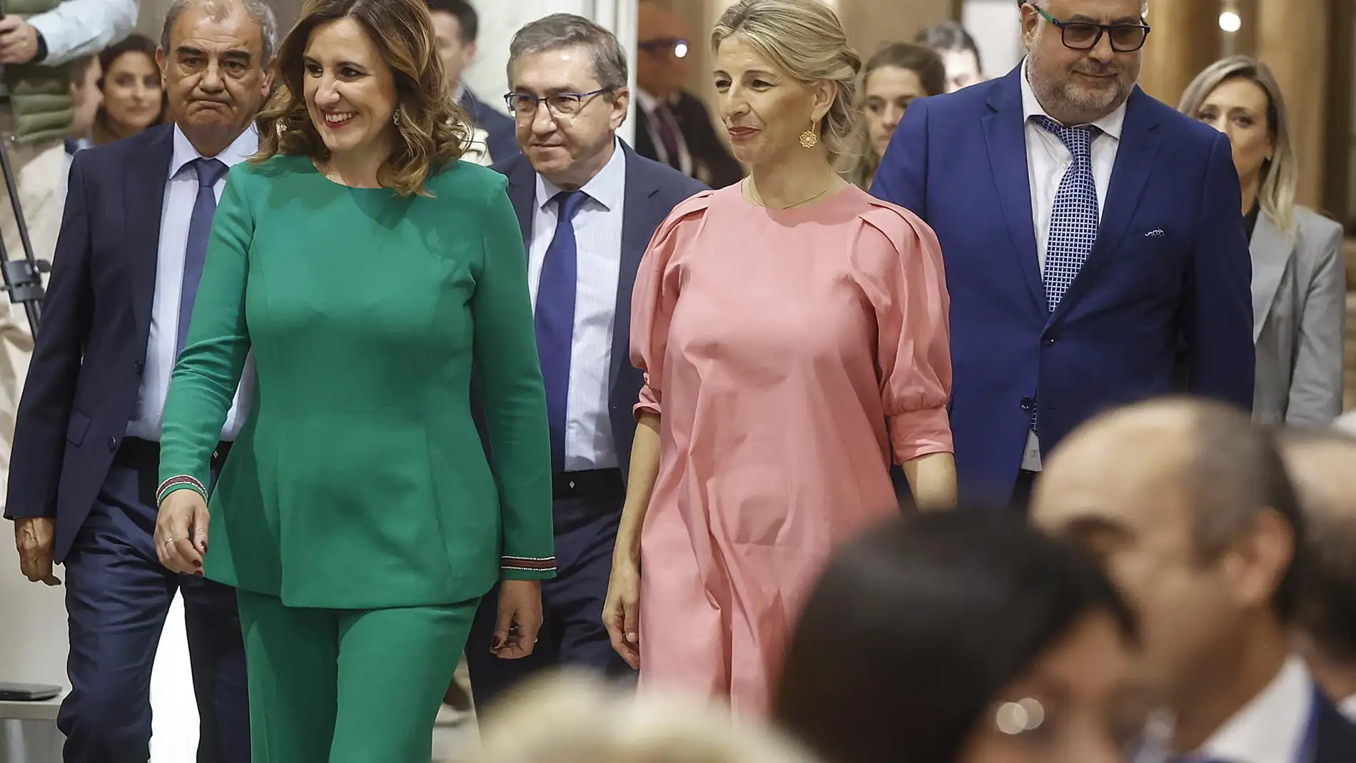 María José Catalá y Yolanda Díaz, en el acto de inauguración de la Capitalidad Española de la Economía Social 2024
