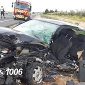 Uno de los vehículos implicados en el accidente Uno de los vehículos implicados en el accidente