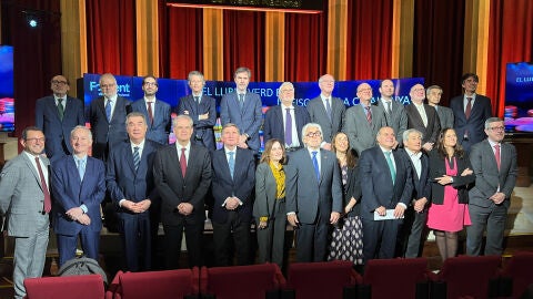 La plana major de Foment del Treball en un acte celebrat al la seu de la patronal