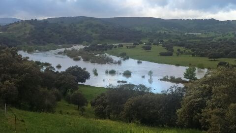 Río Guadiana a su paso por Puebla de Don Rodrigo