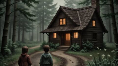 Hansel y Gretel ate la casita de chocolate