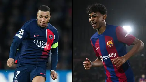 Kylian Mbappé (PSG) y Lamine Yamal (Barcelona) Kylian Mbappé (PSG) y Lamine Yamal (Barcelona)