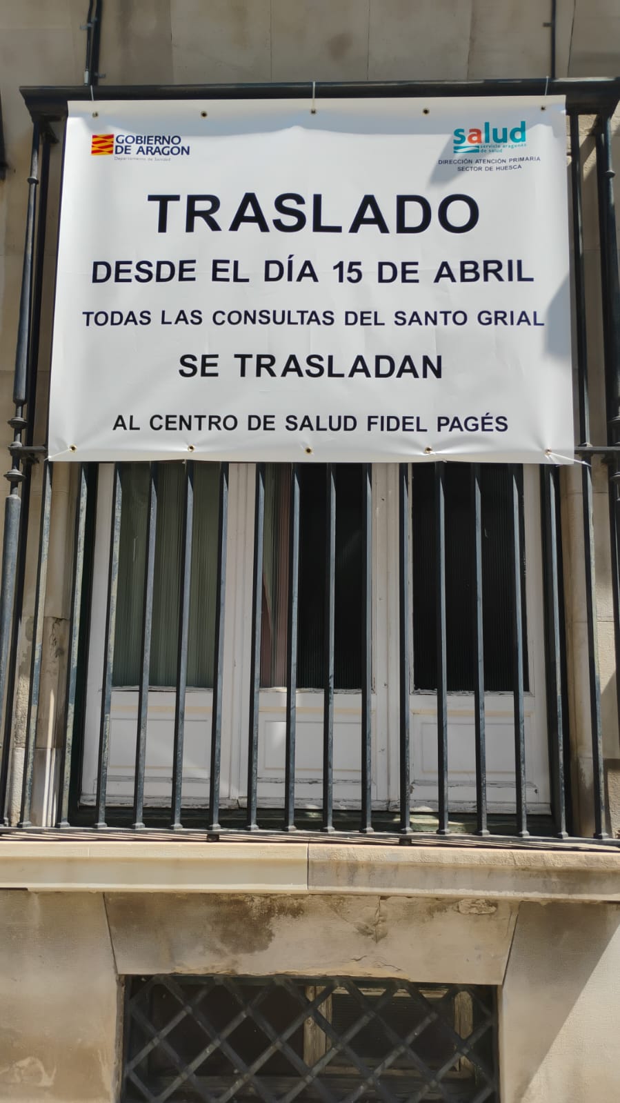 Ya es efectivo el cierre del centro de salud Santo Grial de Huesca Ya es efectivo el cierre del centro de salud Santo Grial de Huesca