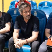Quique Sánchez Flores, en el banquillo del Estadio de Gran Canaria.