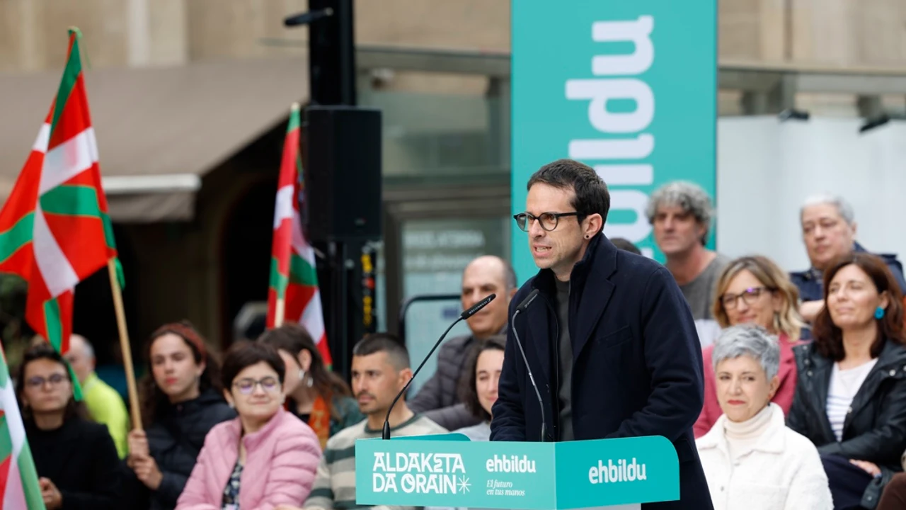 El candidato de EH Bildu a lehendakari, Pello Otxandiano este miércoles.