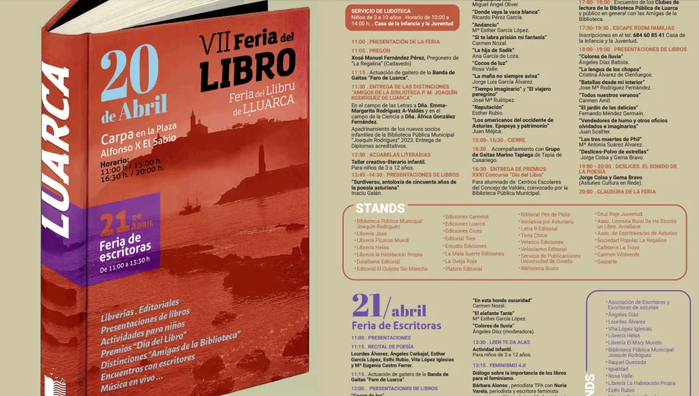 La Feria del Libro de Luarca reunirá a una veintena de escritores y 32 stands. 