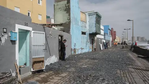 Una de las zonas afectadas en San Cristóbal, Las Palmas Una de las zonas afectadas en San Cristóbal, Las Palmas