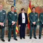 La subdelegada del Gobierno en Castellón, Antonia García Valls, ha recibido en la sede de la subdelegación a tres nuevos Comandantes de la Guardia Civil destinados a la provincia de Castellón.