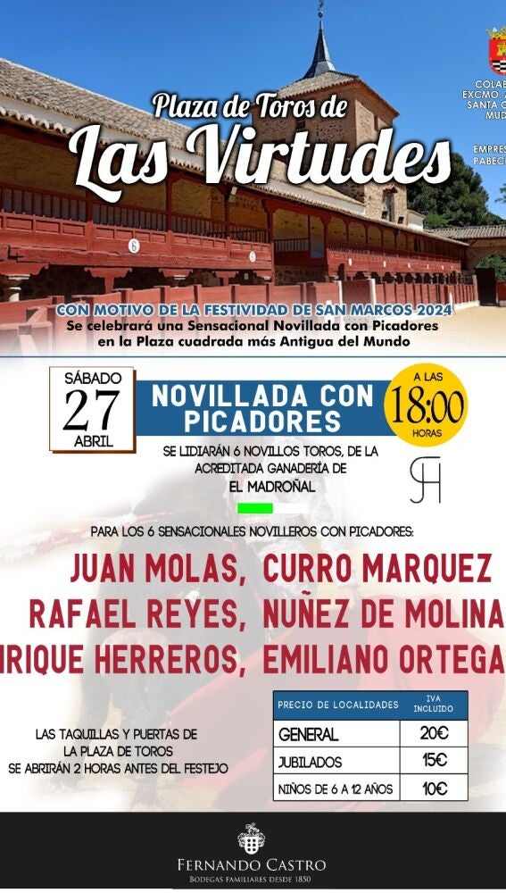 Novillada con Picadores Plaza de Toros Las Virtudes