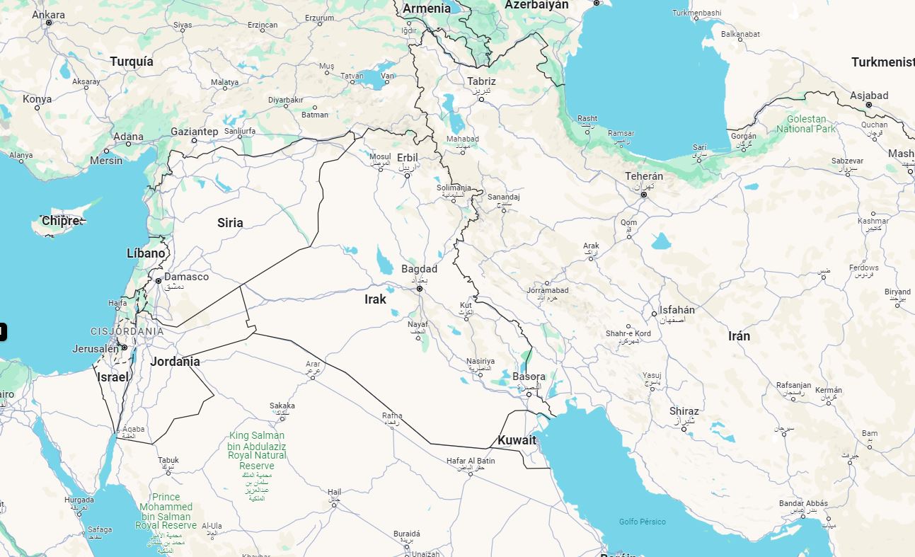 El mapa de Oriente Próximo que explica la tensión entre Israel e Irán El mapa de Oriente Próximo que explica la tensión entre Israel e Irán