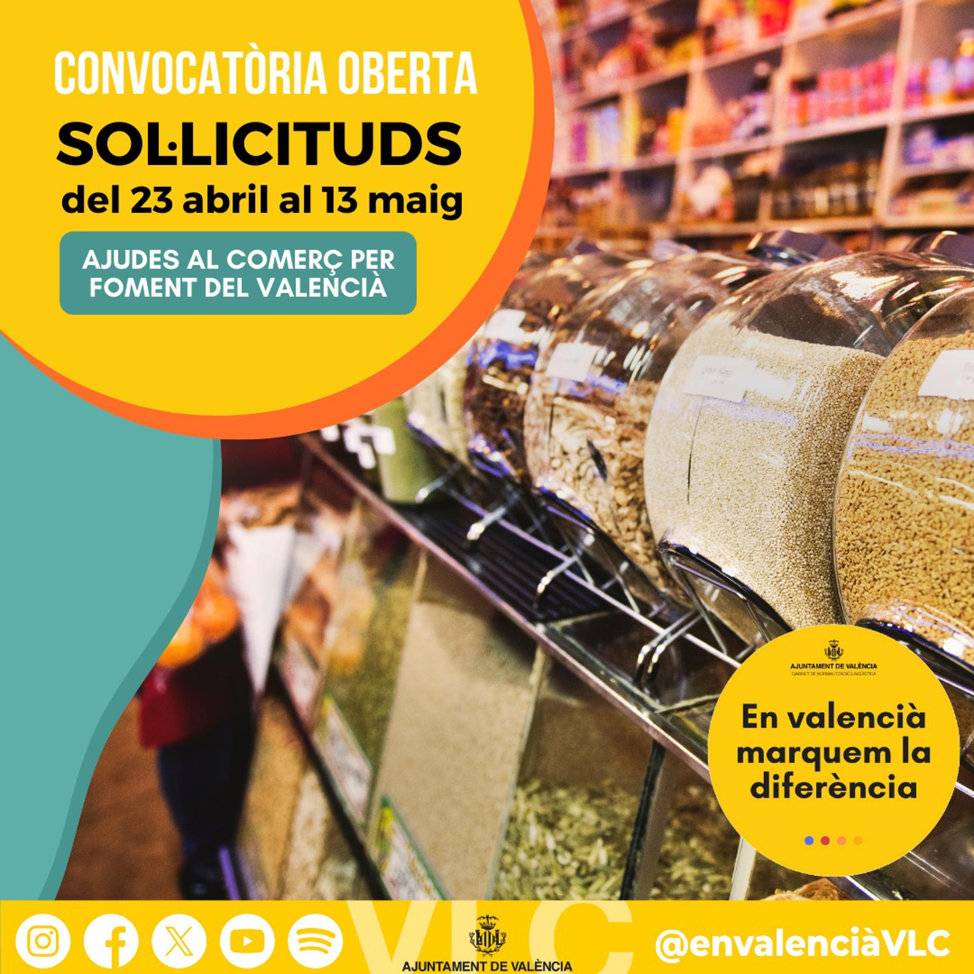 València subvencionará con hasta 2.000 euros a los comercios que usen el valenciano València subvencionará con hasta 2.000 euros a los comercios que usen el valenciano