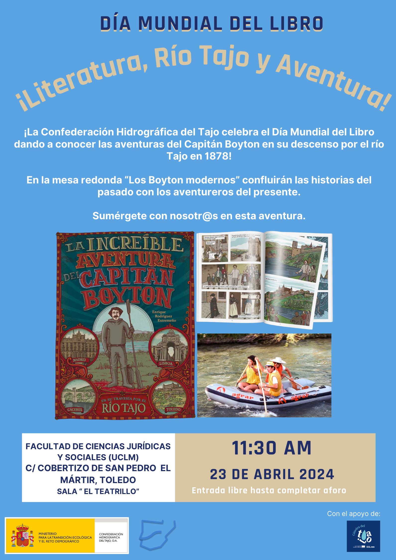 La CHT se suma a la conmemoración del Día del Libro con el evento “Literatura, Río Tajo y aventura” La CHT se suma a la conmemoración del Día del Libro con el evento “Literatura, Río Tajo y aventura”
