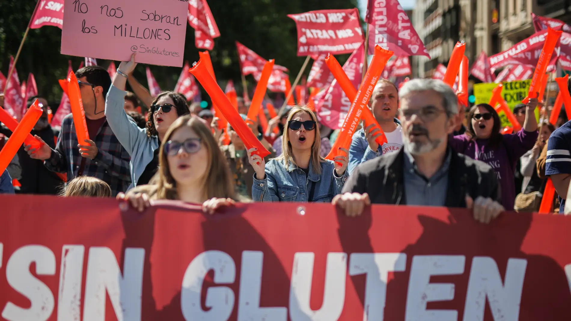 Una manifestación de personas celíacas en Madrid 