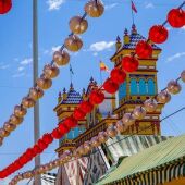 Farolillos en el Real de la Feria de Sevilla a 19 de abril del 2023 en Sevilla