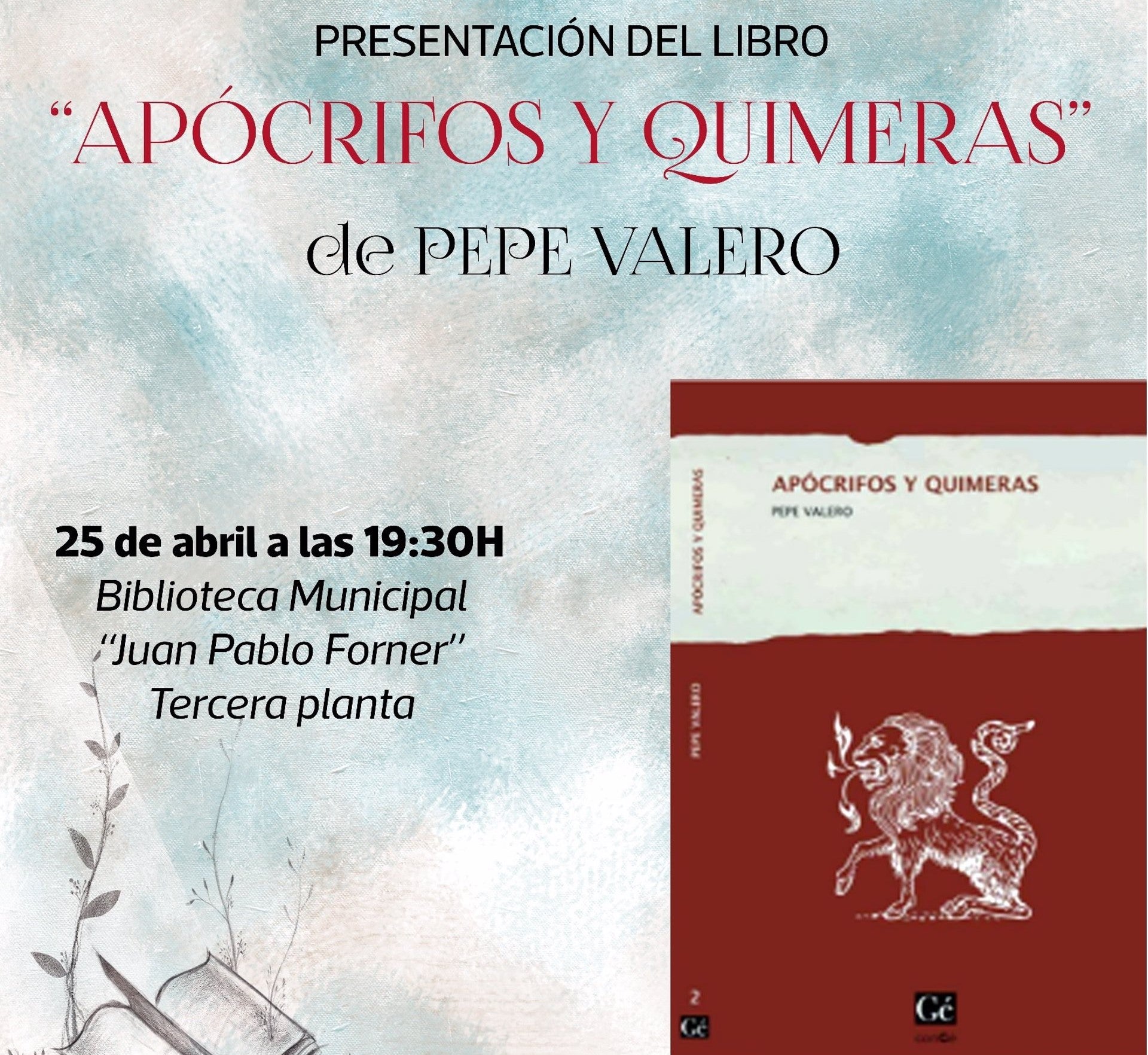 El guionista y productor de documentales Pepe Valero presenta en Mérida su novela 'Apócrifos y quimeras' El guionista y productor de documentales Pepe Valero presenta en Mérida su novela 'Apócrifos y quimeras'