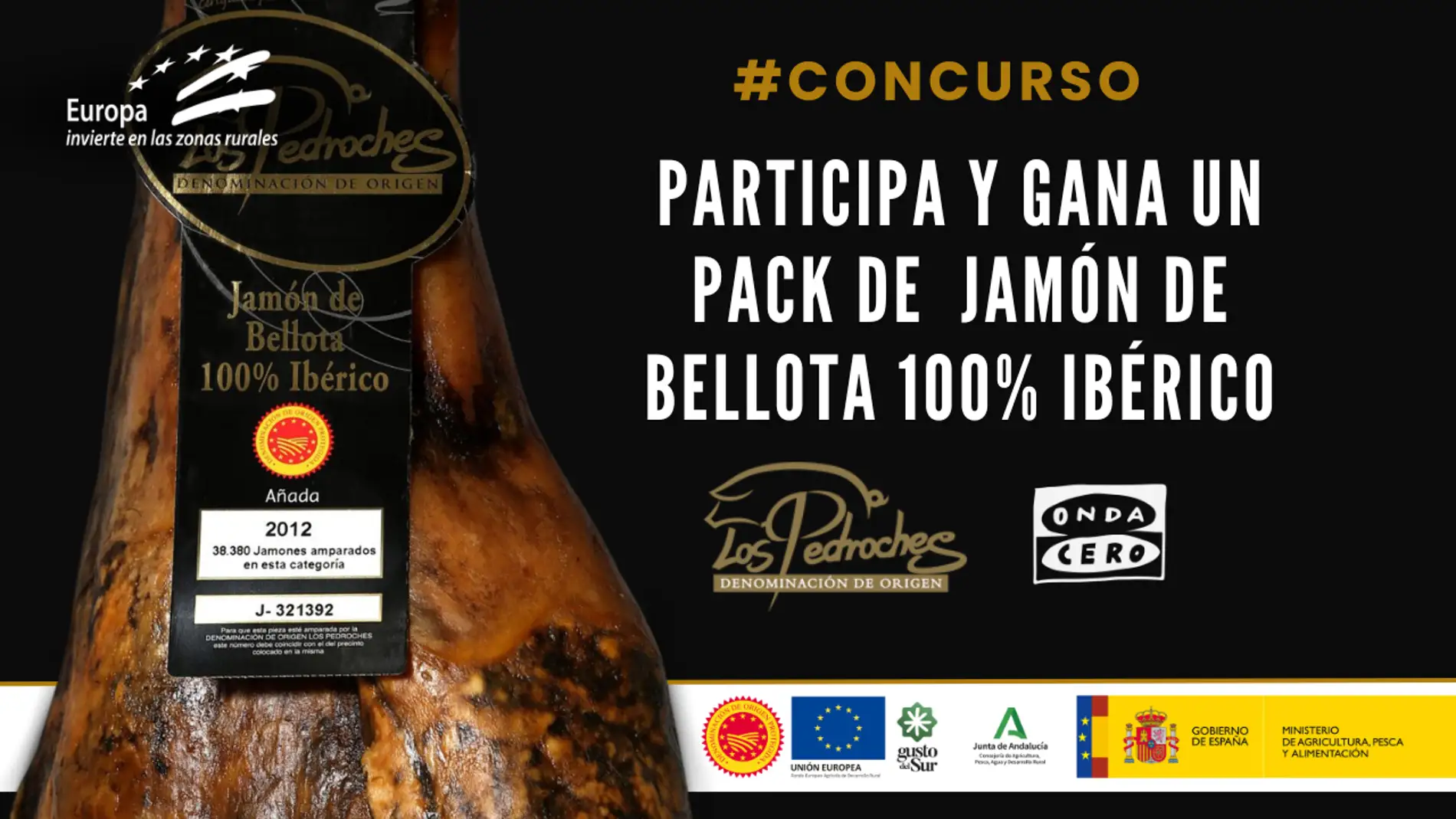 Participa y consigue un pack de Jamón de Bellota 100% Ibérico D.O.P. Los Pedroches 