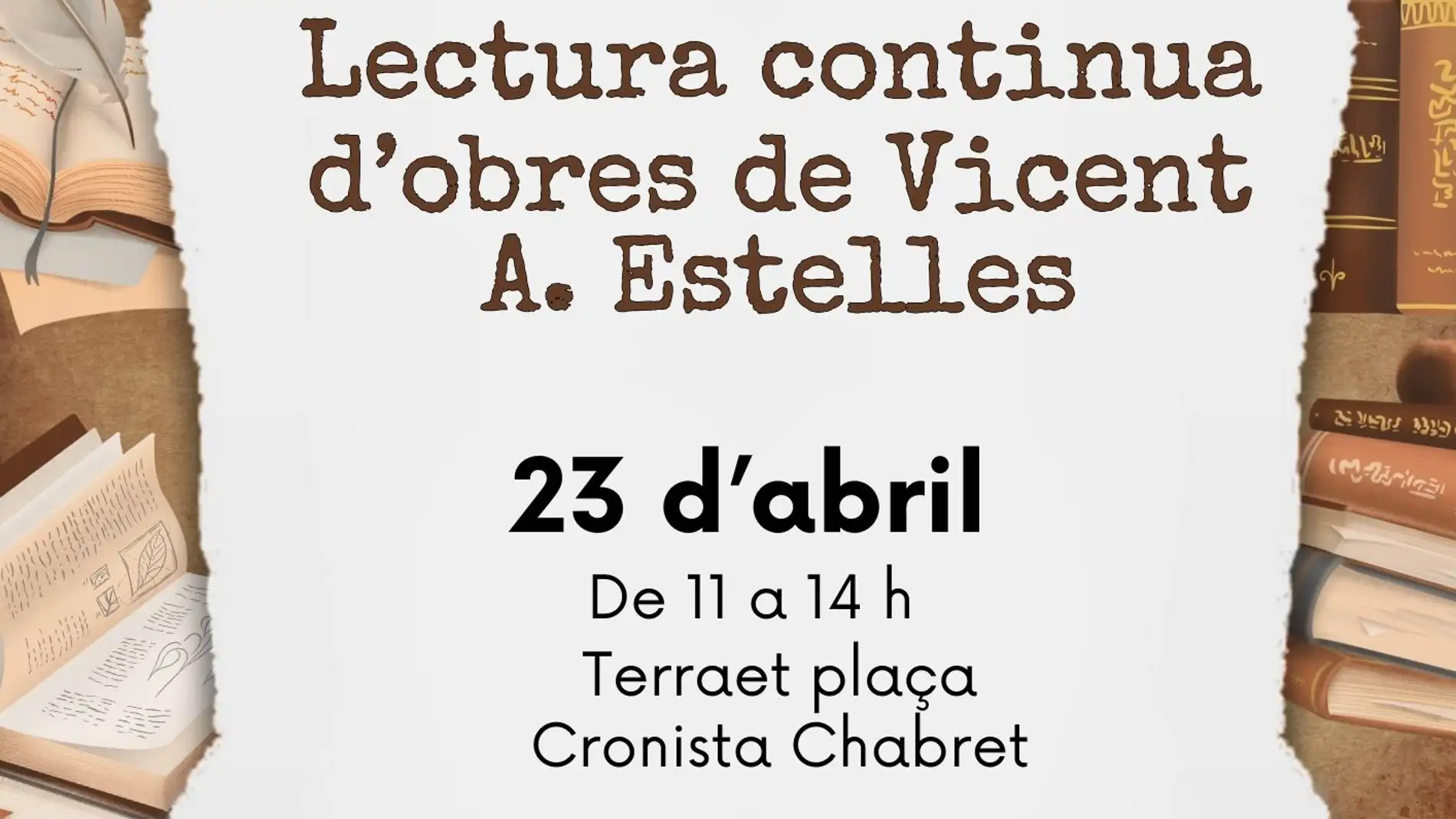 La plaza Cronista Chabret se llena de poemas de Vicent Andrés Estellés