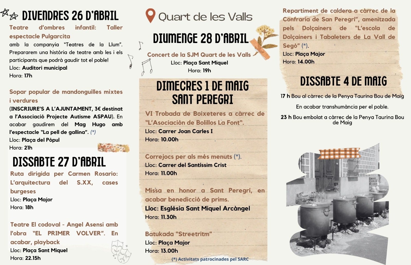 Quart de les Valls celebra la semana cultural de abril y Sant Peregrino 2024 Quart de les Valls celebra la semana cultural de abril y Sant Peregrino 2024