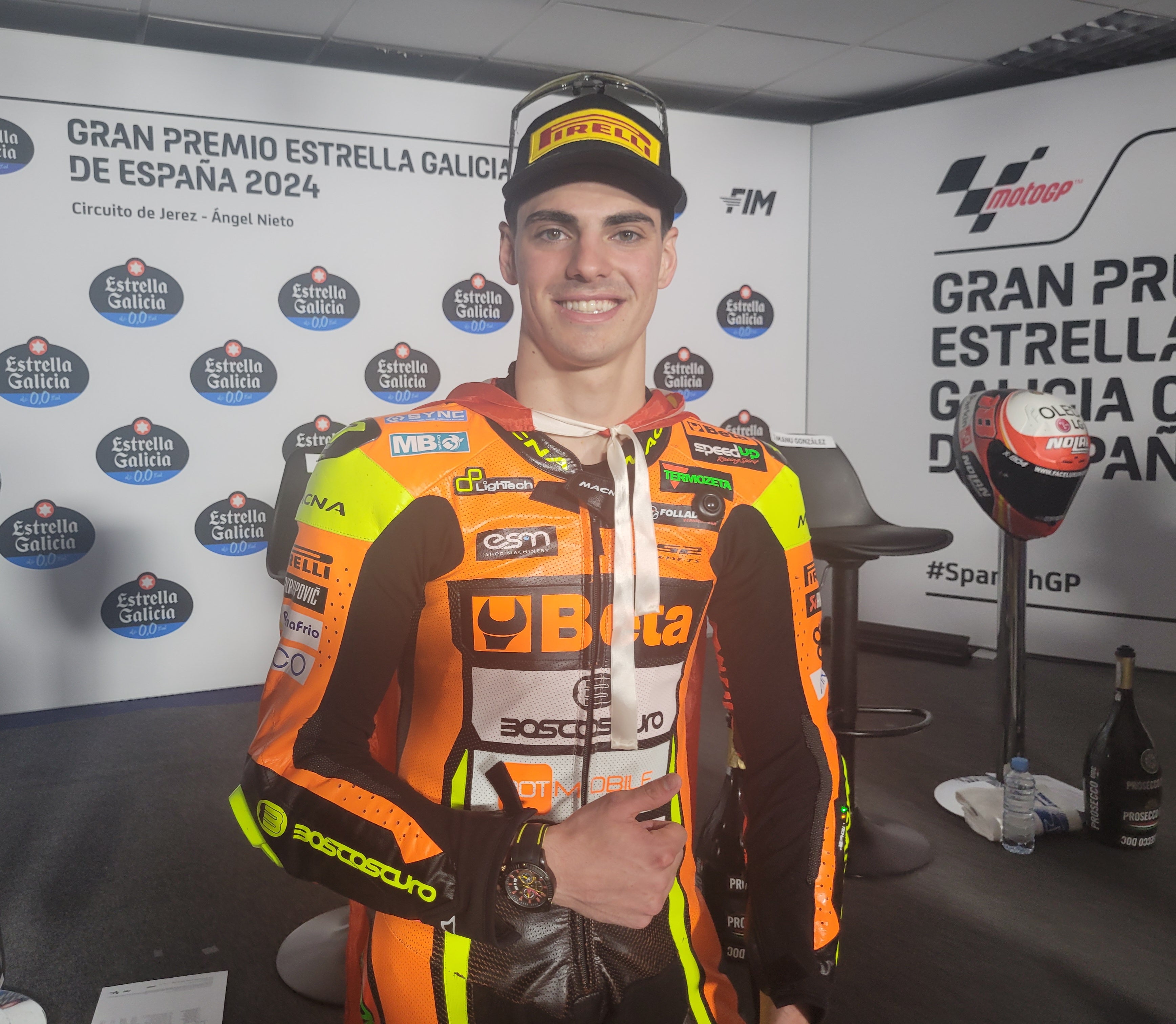 Fermín Aldeguer, vencedor de la carrera de Moto2: "Ganar en Jerez es lo mejor que te puede pasar" Fermín Aldeguer, vencedor de la carrera de Moto2: "Ganar en Jerez es lo mejor que te puede pasar"