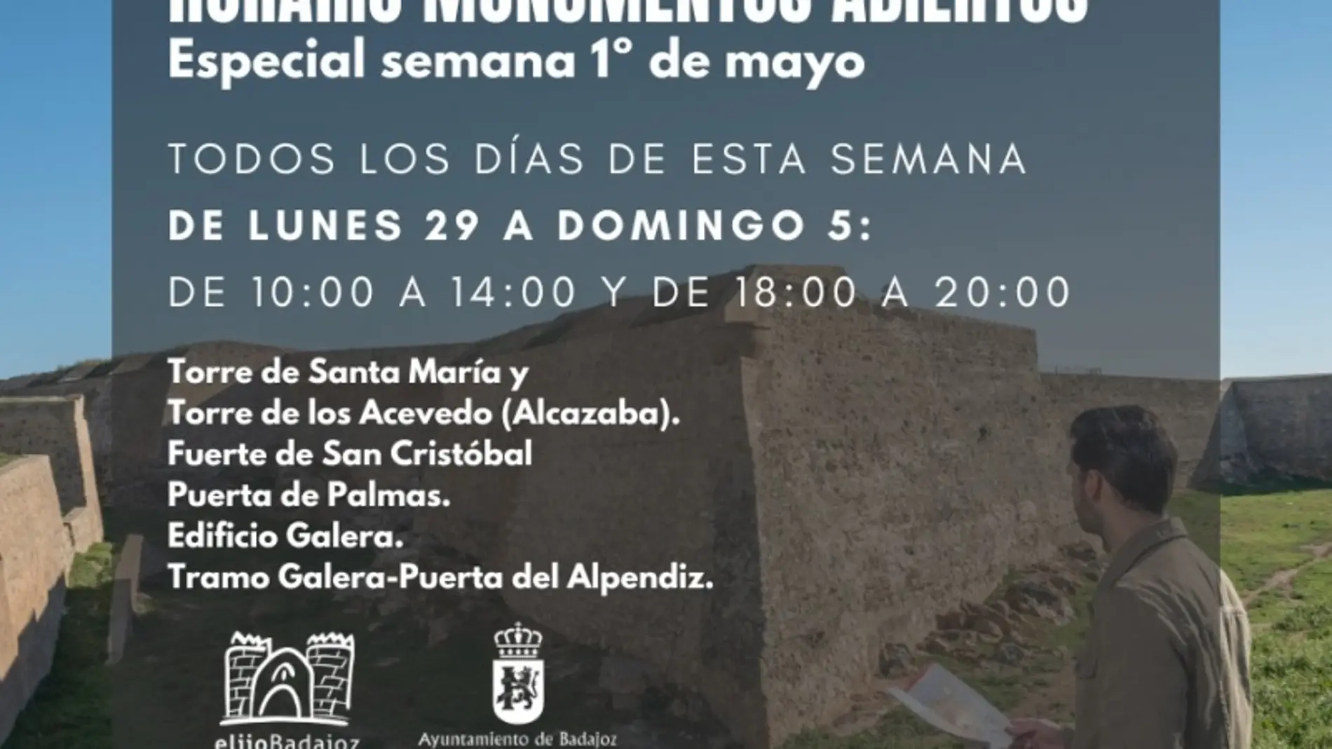 Los monumentos de Badajoz amplían su horario esta semana con motivo de la festividad del 1 de mayo