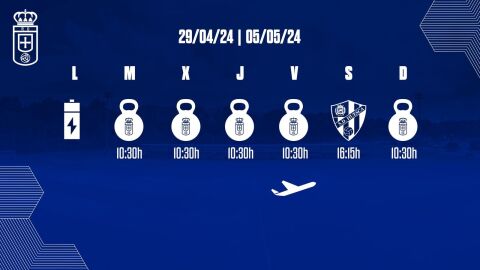 Plan de trabajo del Oviedo en la semana del 29 de abril