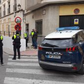 Agentes de la Policía Nacional en el lugar del suceso en Jaén 