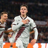 Florian Wirtz celebra un gol ante la Roma en la semifinal de la Europa League