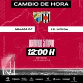 Malestar en el Mérida por el cambio de horario del partido en Málaga de este fin de semana