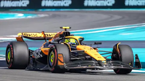 El monoplaza conducido por el piloto británico Lando Norris El monoplaza conducido por el piloto británico Lando Norris