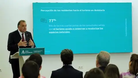 El consejero de Turismo, Cultura y Deporte, Arturo Bernal, en la presentación del estudio sobre la Percepción de los Residentes hacia el Turismo en Andalucía El consejero de Turismo, Cultura y Deporte, Arturo Bernal, en la presentación del estudio sobre la Percepción de los Residentes hacia el Turismo en Andalucía