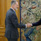 El Rey Felipe VI recibe en audiencia al presidente de la Xunta, Alfonso Rueda. Imagen: Xunta