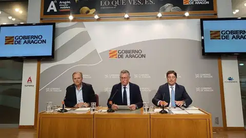 El consejero de Turismo del Gobierno de Aragón, Manuel Blasco, durante la presentación del plan turístico El consejero de Turismo del Gobierno de Aragón, Manuel Blasco, durante la presentación del plan turístico