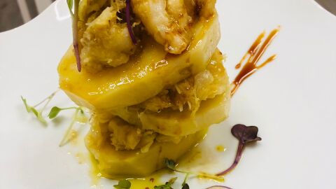 ensalada templada de bacalao con patatas
