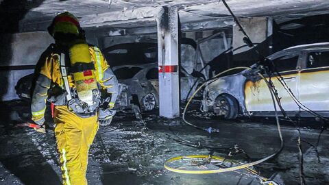 Incendio en garajes edificio Gemelos de Benidorm