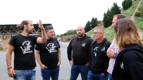 Els pagesos que han convocat la manifestació Els pagesos que han convocat la manifestació