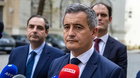 Imagen de archivo del ministro francés del Interior, Gérald Darmanin. La policía abate mata a un hombre armado que quería quemar una sinagoga en el norte de Francia