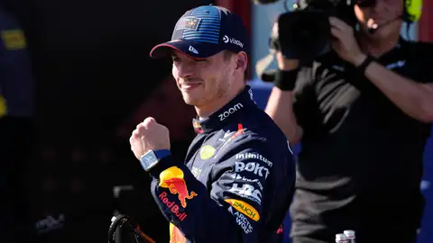 Max Verstappen celebra la pole en el GP de Emilia Romagna. Max Verstappen celebra la pole en el GP de Emilia Romagna.
