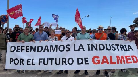 Manifestación de la plantilla de ThyssenKrupp Galmed en El Camp de Morvedre