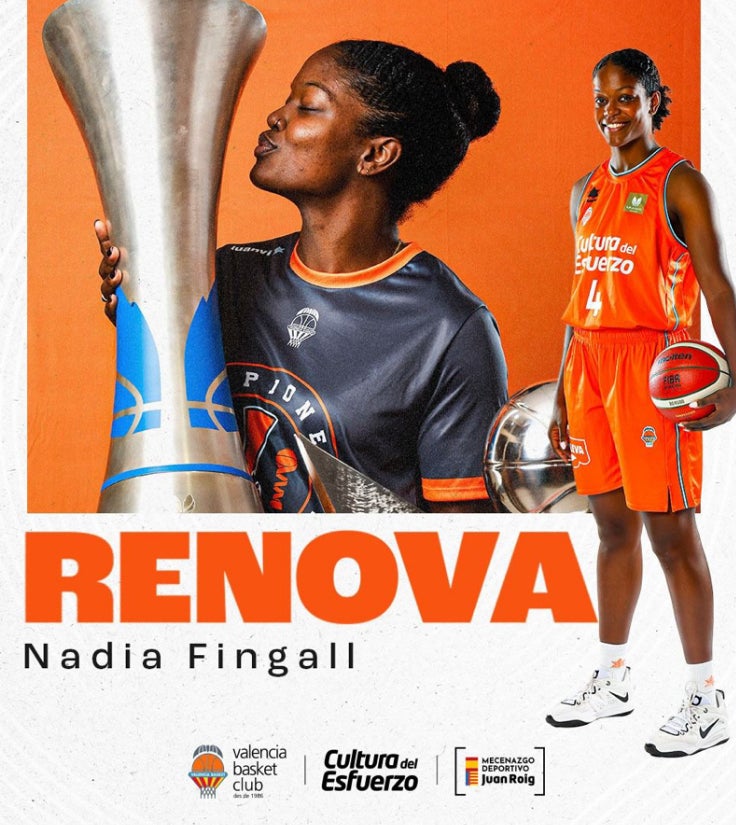 Valencia Basket renueva a su MVP Nadia Fingall Valencia Basket renueva a su MVP Nadia Fingall