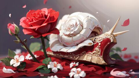 Ilustraci&oacute;n para el ceunto "El caracol y el rosal", de Hans Christian Andersen