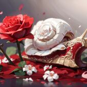 Ilustración para el ceunto "El caracol y el rosal", de Hans Christian Andersen