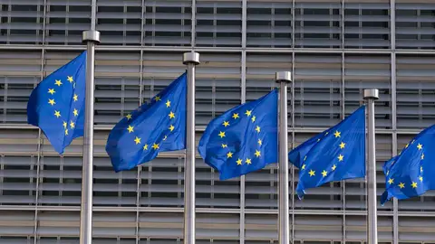Banderas europeas en Bruselas. Banderas europeas en Bruselas.