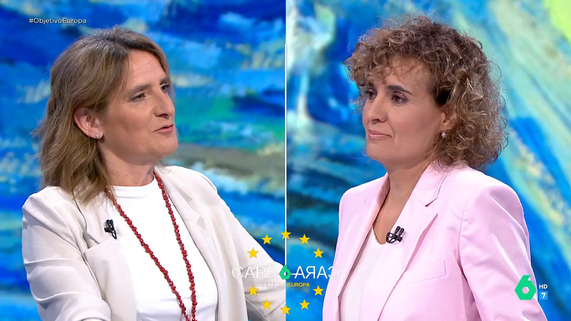 Teresa Ribera y Dolors Montserrat durante el cara a cara en LaSexta