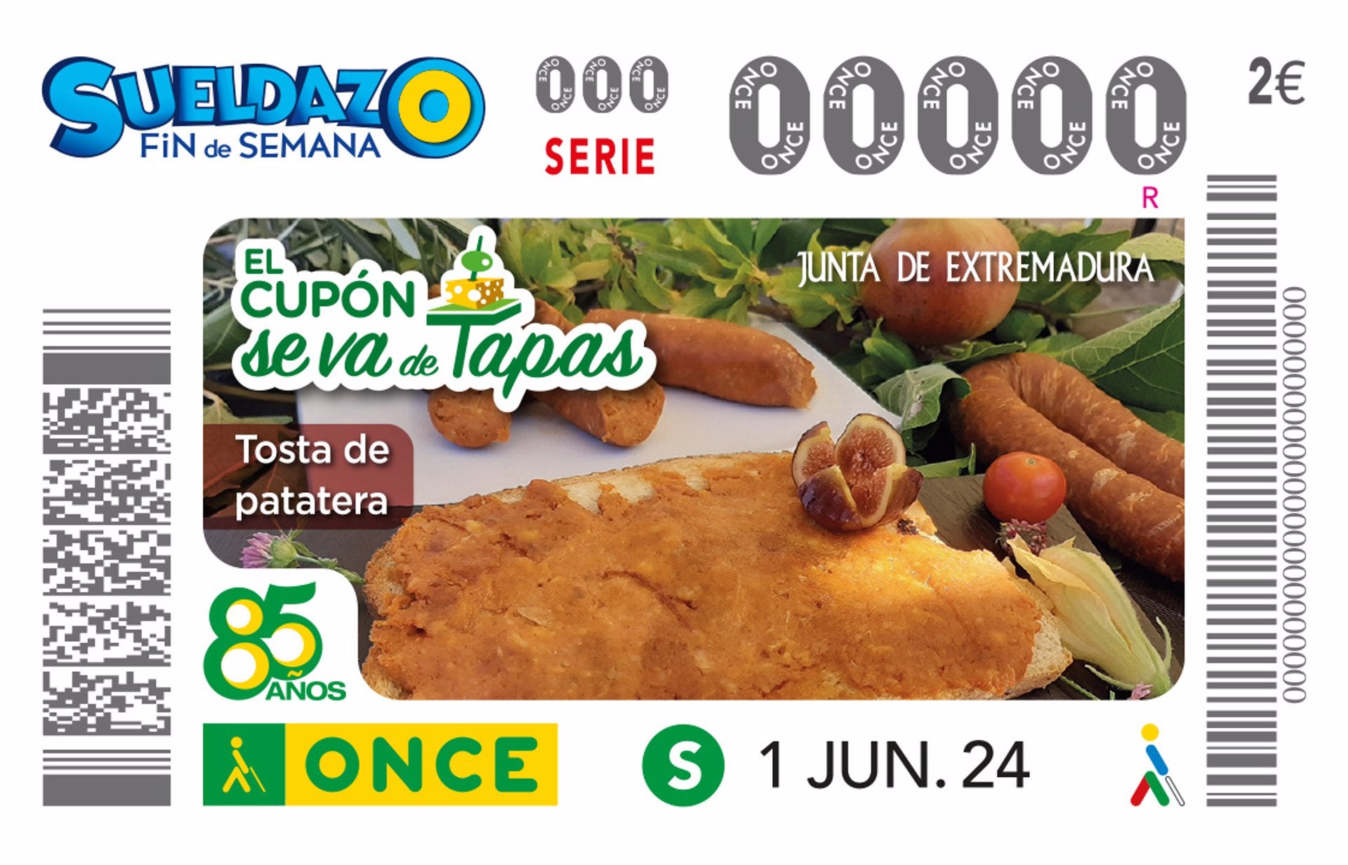 La Tosta de Patatera protagonista del cupón de la ONCE del próximo 1 de junio La Tosta de Patatera protagonista del cupón de la ONCE del próximo 1 de junio