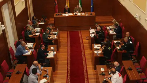 Imagen del pleno del Ayuntamiento de Chiclana durante la Junta Local de Seguridad Imagen del pleno del Ayuntamiento de Chiclana durante la Junta Local de Seguridad